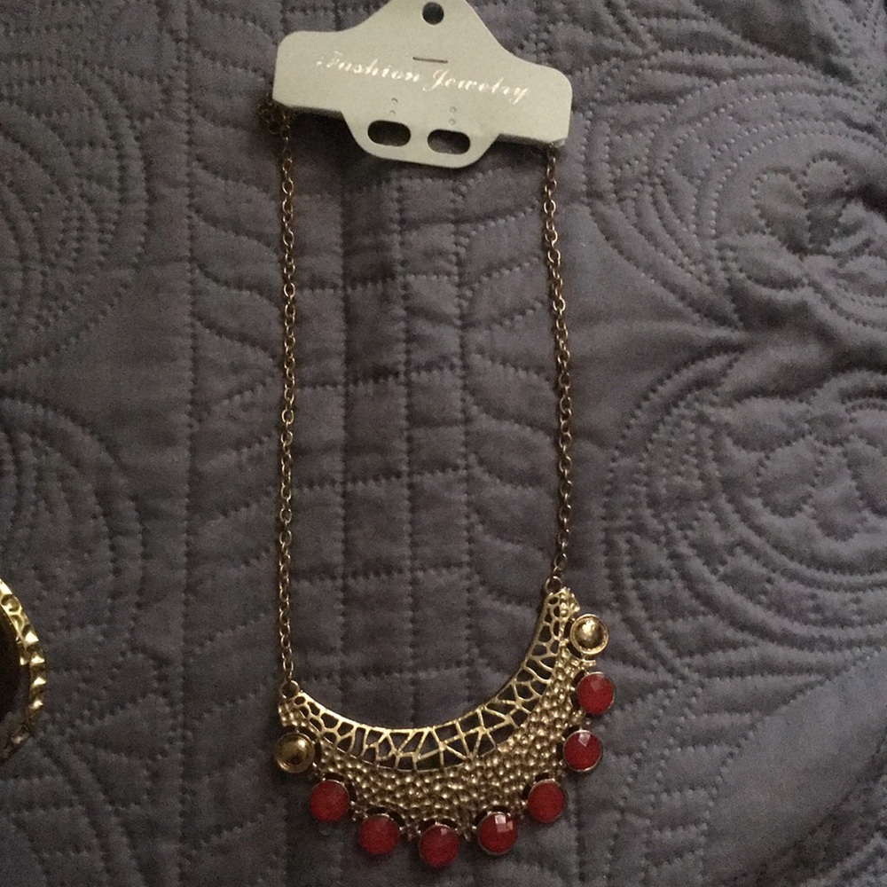 Pink and Gold Statement Necklace